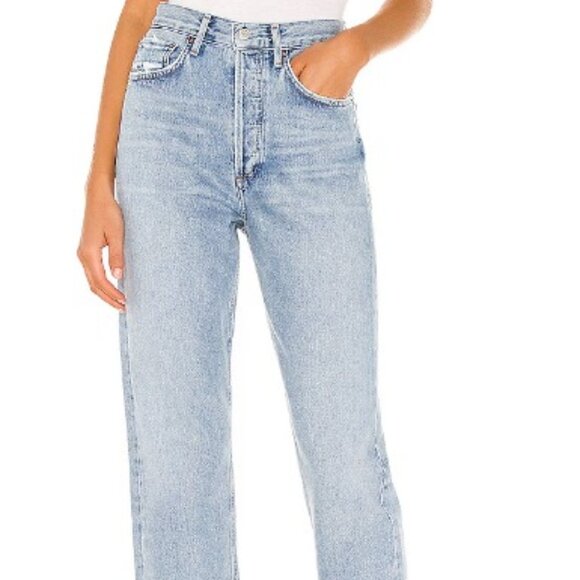 Agolde Denim - Agolde Light Wash Straight Leg Jeans